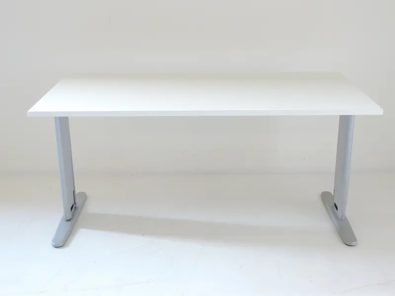 Bureau t-frame alu met wit blad