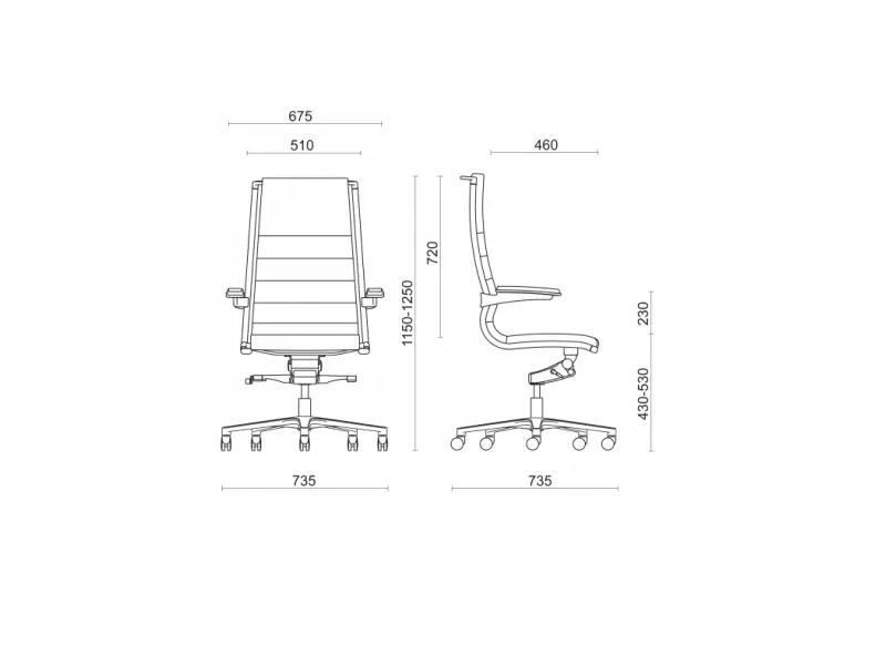 Tekening Bureaustoel Sit it Classic