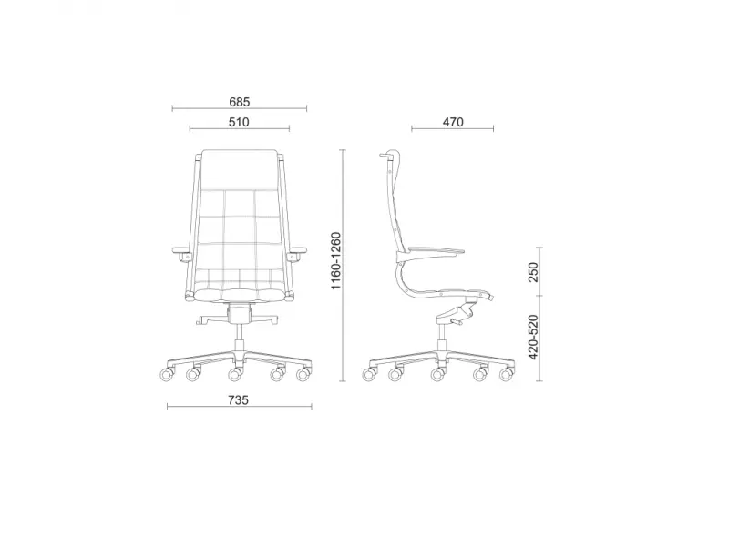 Tekening Bureaustoel Sit-on-it