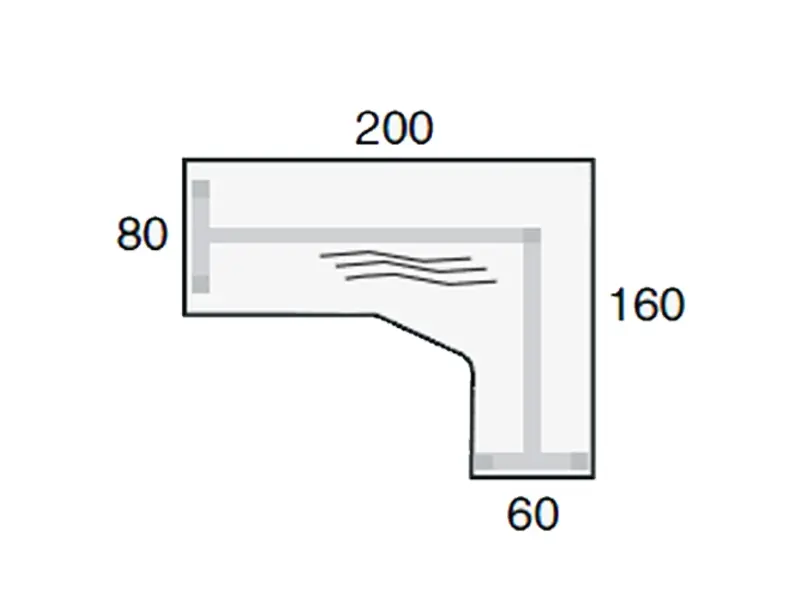 Entrada hoekbureau NG-Compact - afmetingen