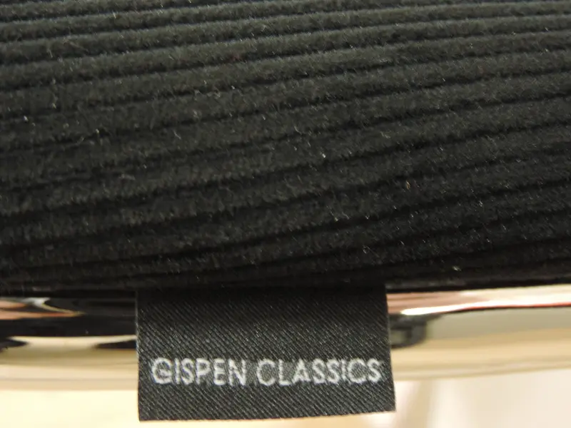 Gispen 412 hocker Manchester ribstof zwart - detail van de stoffering