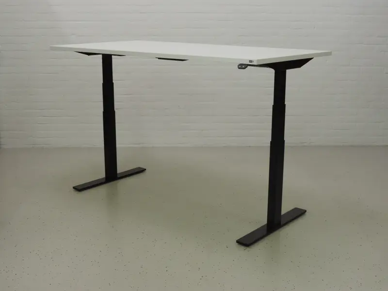 Zit-sta bureau GT-VO met zwart frame en wit blad