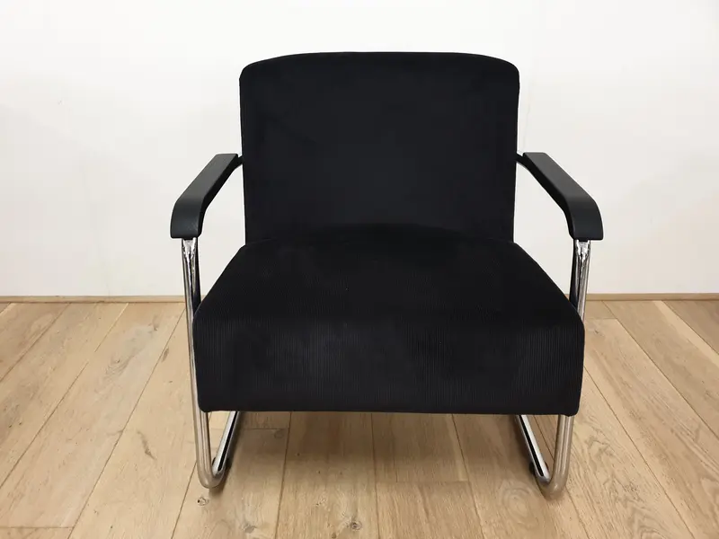 Gispen Today JdB 602 fauteuil Manchester ribstof rood