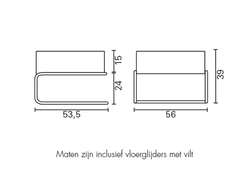 Gispen Today 443 Hocker  maat