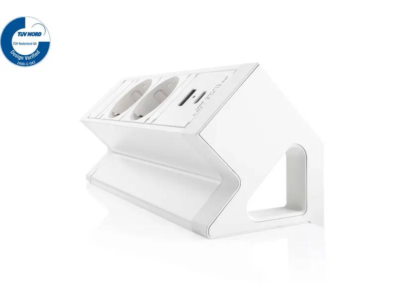 Power Desk Up 2x stroom + 2x USB charger (A/C) wit