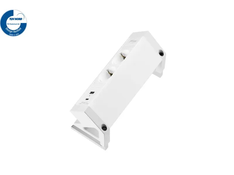 Power Desk Up 2x stroom + 2x USB charger (A/C) wit