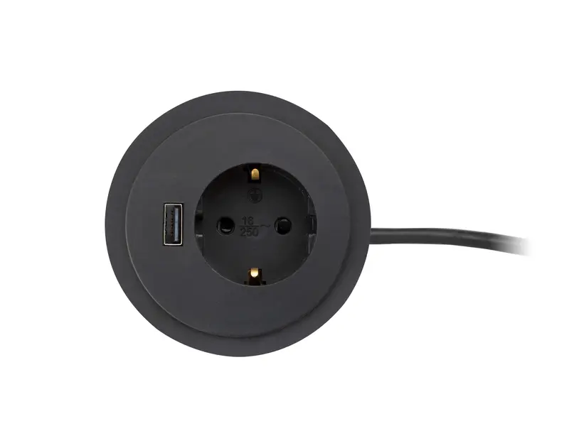 Power Spot met USB charger zwart