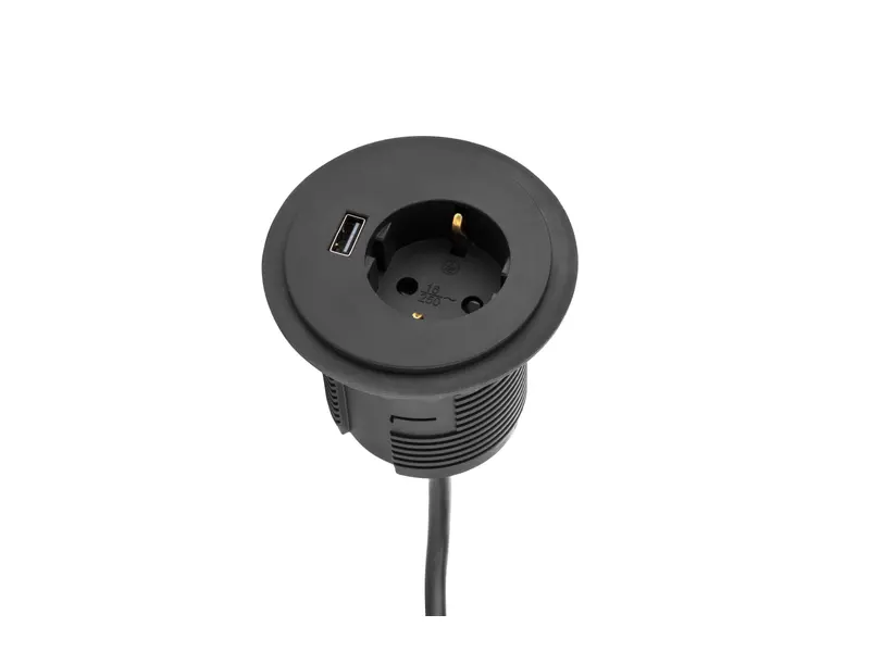 Power Spot met USB charger zwart