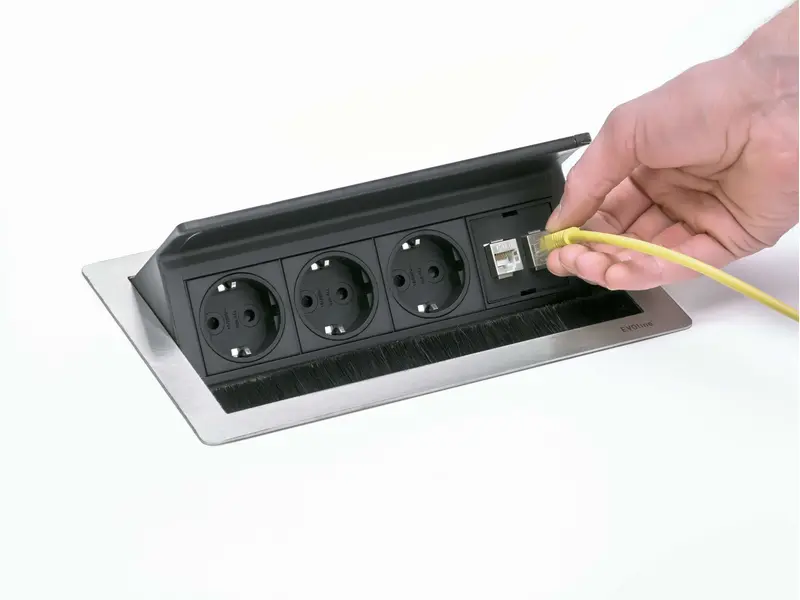 Flip Top Push 3x stroom + 2x data CAT6