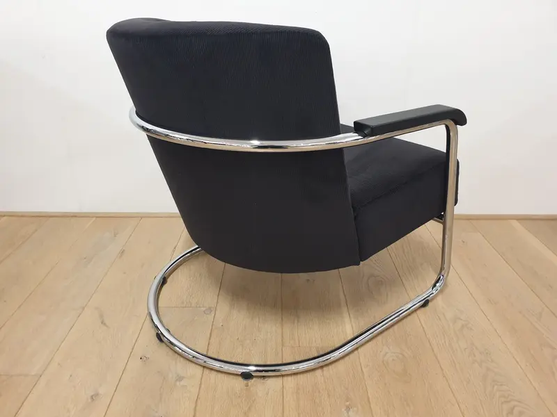 Gispen Today JdB 602 fauteuil Manchester ribstof Antraciet