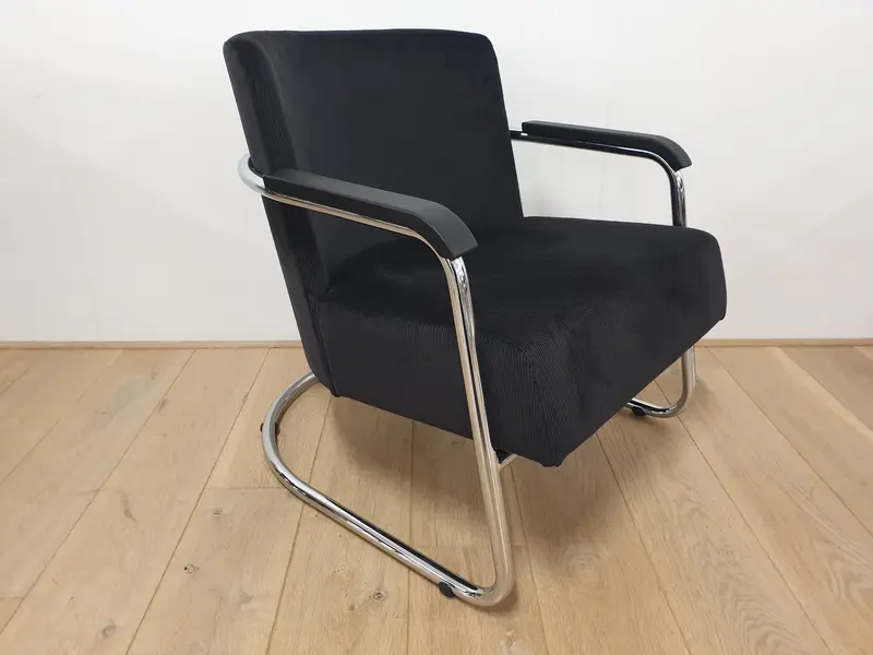 Gispen Today JdB 602 fauteuil Manchester ribstof Antraciet