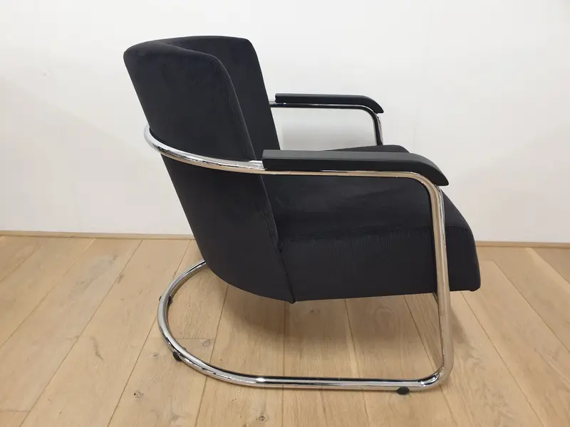 Gispen Today JdB 602 fauteuil Manchester ribstof Antraciet