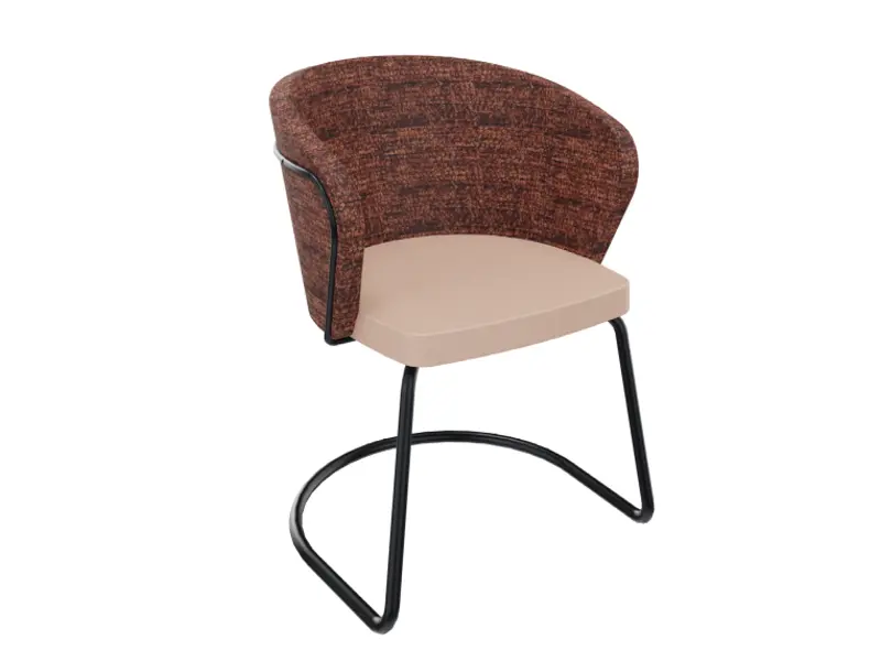 RONDO slede frame + grote brede rug  vergaderstoel