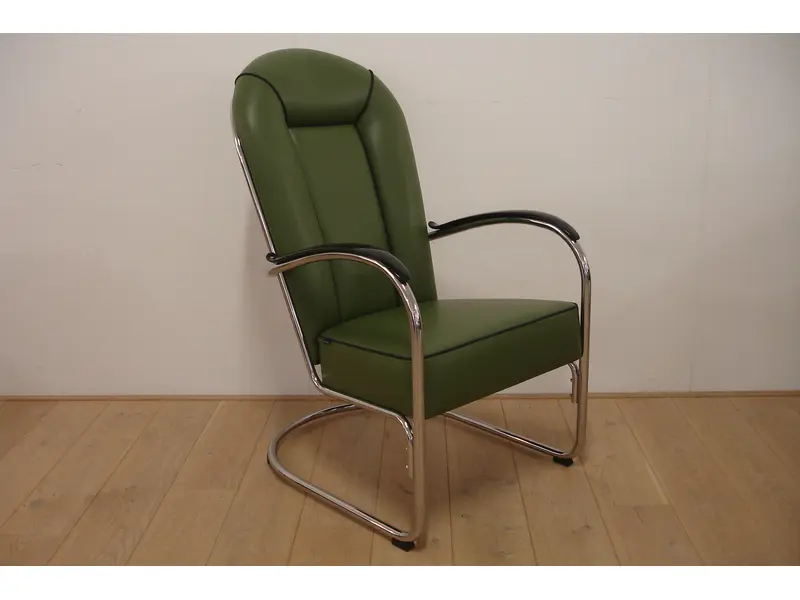Gispen AA   Leer  Groen + zwarte bies
