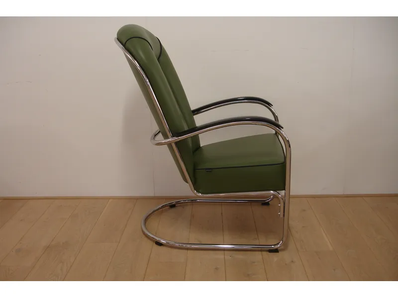 Gispen AA   Leer  Groen + zwarte bies