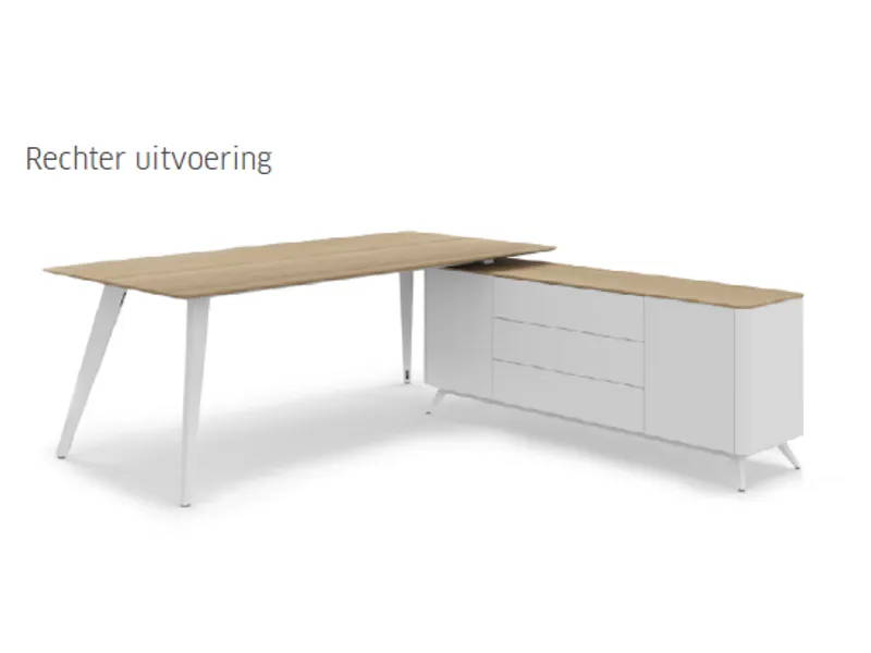 Voortman TABS hoekopstelling met Credenza 170cm